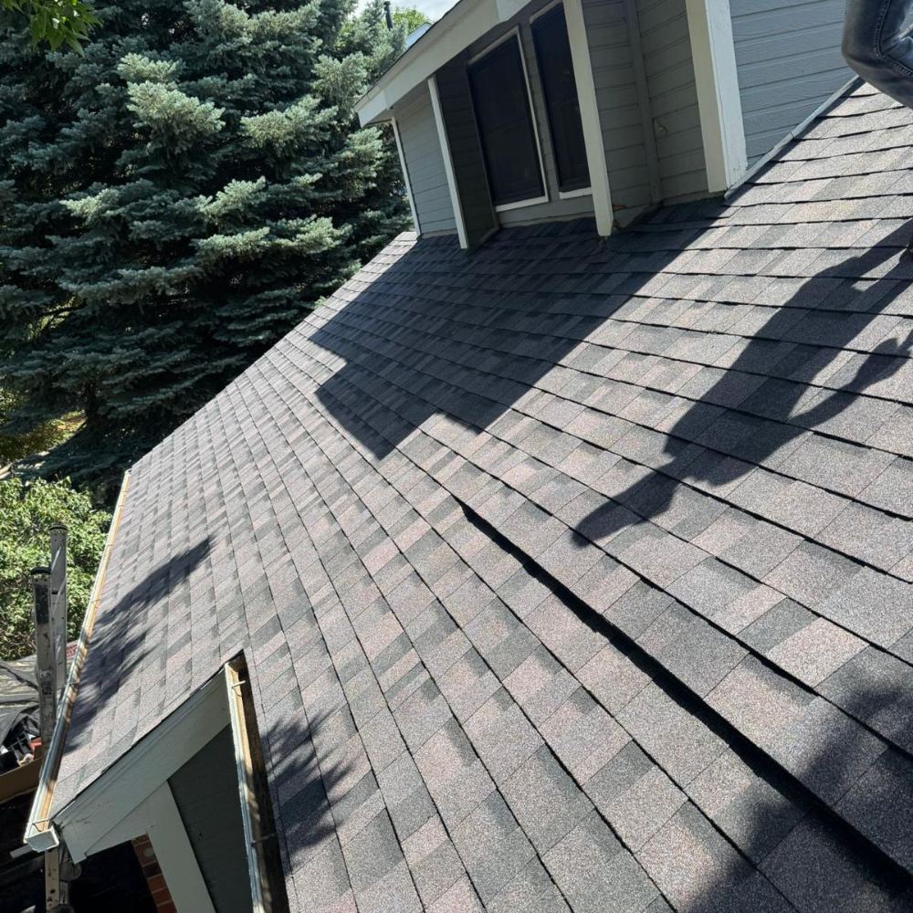 New asphalt shingle roof installation