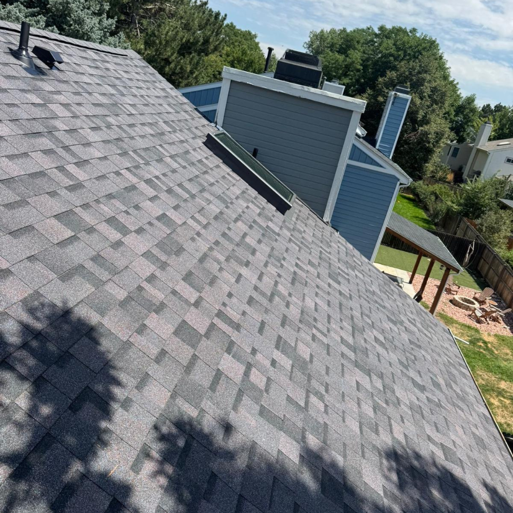 New roof installation with skylight