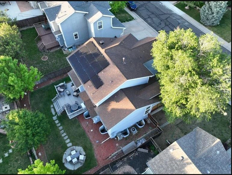 Aerial View of Existing Roof (Before)
