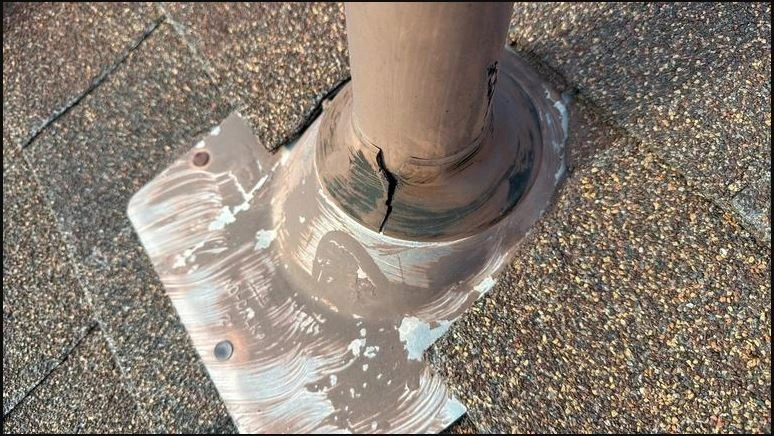 Damaged Vent Pipe Boot (Before Repair)